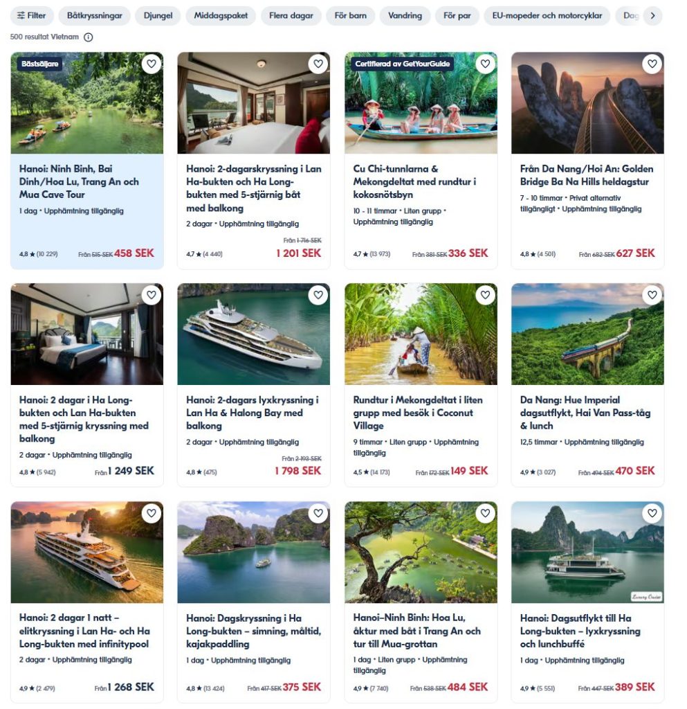 Aktiviteter och sevärdheter i Vietnam