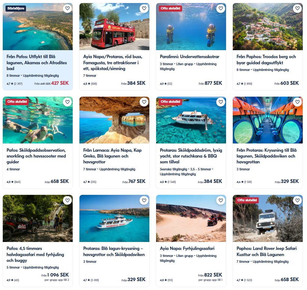Utflykter och aktiviteter på Cypern hos GetYourGuide