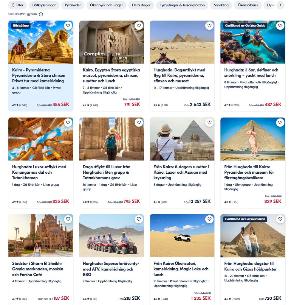 Sevärdheter och utflykter i Egypten