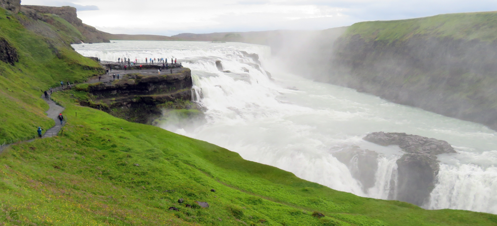 Gullfoss längs Gyllene cirkeln på en resa till Island