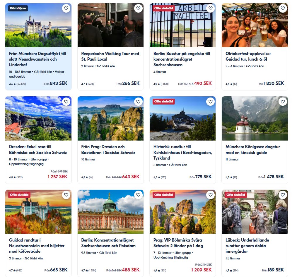 sevärdheter och aktiviteter i Tyskland
