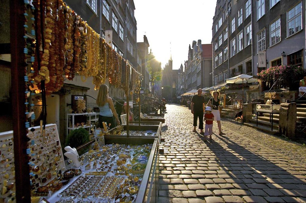 Mariackagatan i Gdansk under en kylig novemberdag