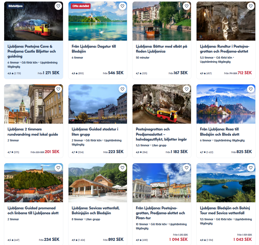 aktiviteter och sevärdheter i Ljubljana, Slovenien