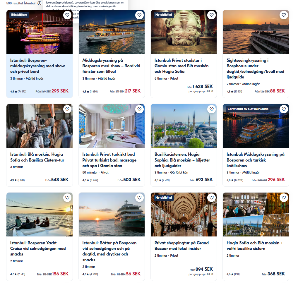 Aktiviteter och sevärdheter i Istanbul.