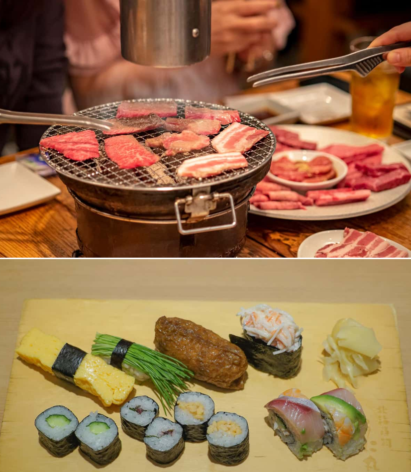 A5-wagyu grillas vid bordet under en matupplevelse i Tokyo